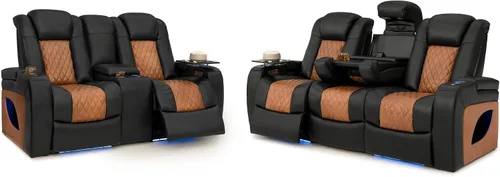 Vista 12 de Seatcraft Anthem LT - Sofá de cine en casa con mesa plegable Marrón