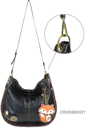 Vista 8 de CHALA Bolsos Bolso Chala Grande Convertible Crossbody o Hombro - NEGRO, Vaca