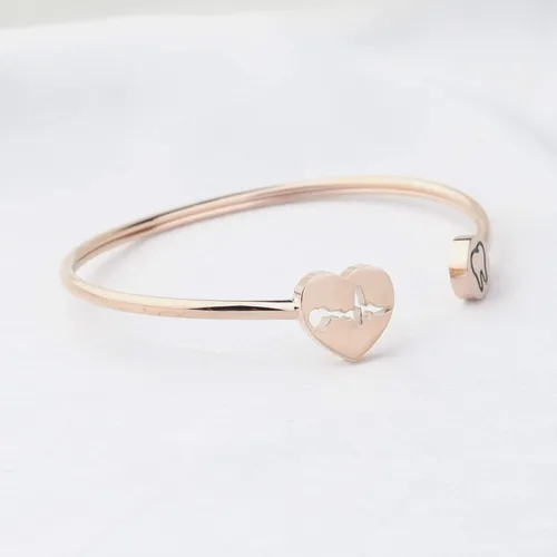 Vista 3 de WUSUANED Collar de dentista con latido de corazón, pulsera para higienista dental, regalo de joyería para asistente dental higienista dental