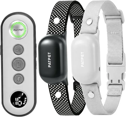Vista 12 de PATPET Collar de choque para perros (10 a 120 libras), collar de entrenamiento impermeable IPX7 recargable de 4000 pies con control remoto para 2