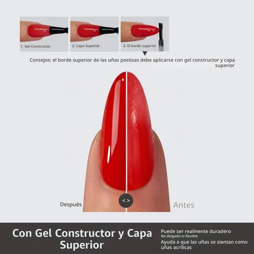 Vista 5 de BTArtboxnails Press On Nails, Long Square Red Fake Nails, 160Pcs A-L Square