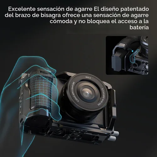 Vista 3 de Kit de Jaula SmallRig para Sony A6700 con Abrazadera de Cable para HDMI, Placa de Liberación Rápida Integrada para Tipo Arca, Jaula de Vídeo
