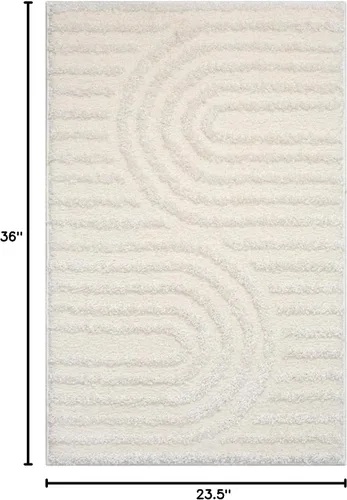 Vista 2 de LUXE WEAVERS Alfombra geométrica moderna color crema 2x3