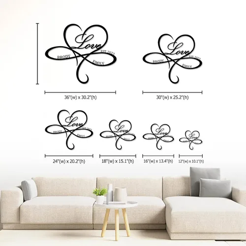 Vista 7 de Letrero de infinito personalizado con nombre, letrero de metal de infinito personalizado, letreros con nombre, decoración de pared, regalo