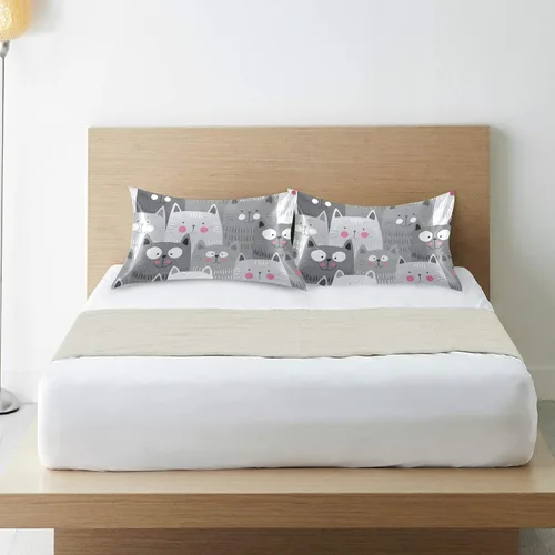 Vista 8 de Fundas de almohada de satén con diseño de gato transpirable para cabello y piel, sin cremallera, con cierre de sobre para sofá cama, tamaño estándar