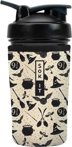 Vista 38 de Sok It BotlSok Botella Mezcladora de Proteínas con Funda Aislante de Neopreno (Floral Abstracto, Se Ajusta a Mezcladoras de 24oz)
