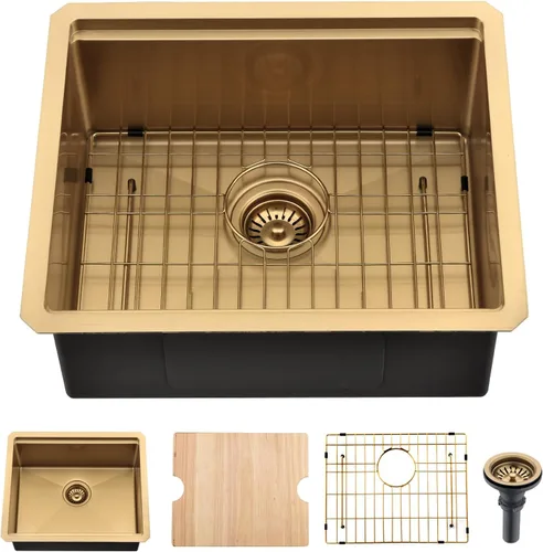 Vista 21 de Fregadero de Barra Negro Bajo Montaje, Fregadero de Cocina de 12 x 15 Pulgadas de Acero Inoxidable Negro Bajo Montaje, Cuenca Pequeña de Barra