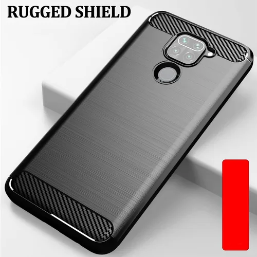 Vista 3 de Asuwish Funda de teléfono para Xiaomi Redmi Note 9 / Redmi 10X 4G con protector de pantalla de vidrio templado y accesorios para celda, silicona TPU