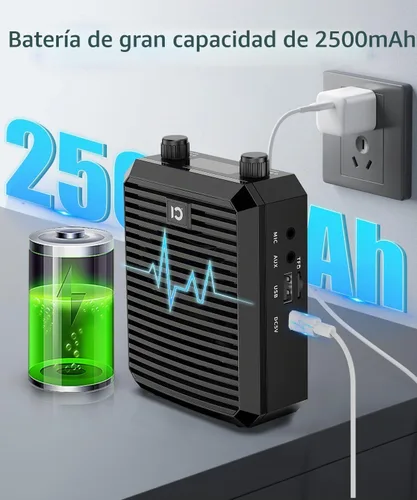 Vista 5 de SHIDU Amplificador de voz portátil para profesores Micrófono Lavalier