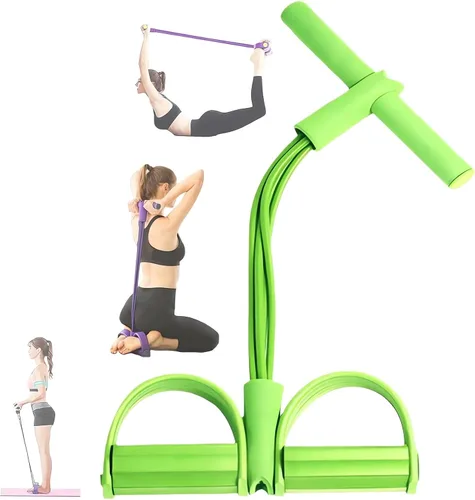 Vista 12 de 21 Bandas de Resistencia para Fitness - 4 Tubo Pedal Tirador de Tobillo - 2023 Nuevo Juego de Bandas Elásticas para Sentadillas y Estiramiento