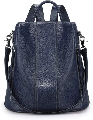 Vista 13 de S-ZONE - Mochila de piel suave para mujer, antirrobo, mediana, bolsa de hombro 2-negro