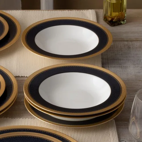 Vista 2 de Noritake Odessa Cobalt Gold - Juego de vajilla de 12 piezas, servicio para 4 personas