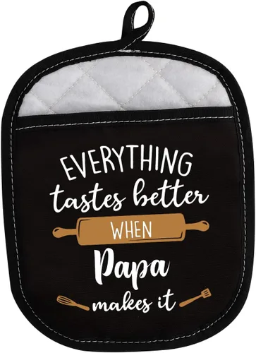 Vista 10 de LEVLO Los mejores regalos de cocina para hornear para madre, padre, todo sabe mejor cuando Mimi/abuela/nana/papa/nonna/gigi hace que sea guantes