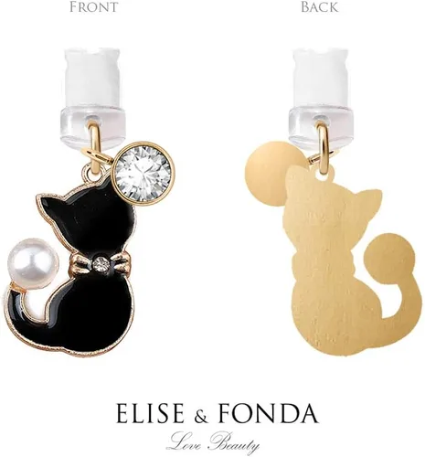 Vista 4 de ELISE & FONDA CP180 Puerto de carga USB anti polvo enchufe gato gatito mascota colgante colgante teléfono encanto para iPhone 11/XS MAX/XR/X/8