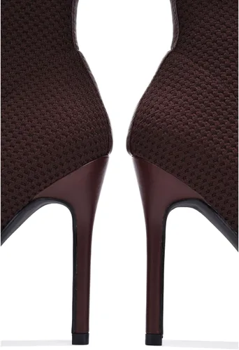 Vista 3 de Cape Robbin Sisa - Botines de tacón alto sexy para mujer, calcetines de punto tejido