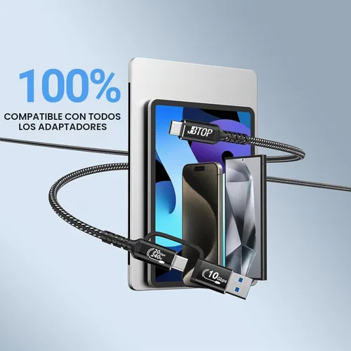 Vista 4 de Cable USB A a C Android Auto de 3.3 pies [2 paquetes], USB C PD de Negro