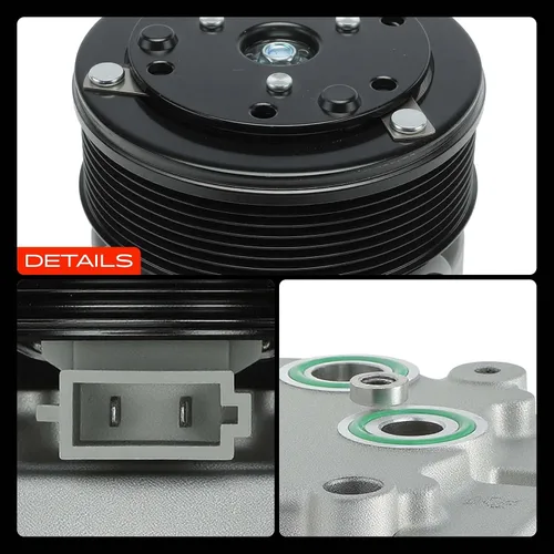 Vista 9 de A-Premium Compresor A/C con embrague compatible con Ford Excursion 7.3L 2000-2003