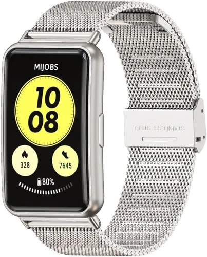 Vista 5 de 3Chome Correa compatible con Huawei Watch Fit Smartwatch, pulsera de acero inoxidable para Huawei Watch Fit
