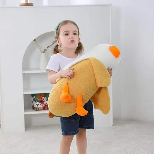 Vista 4 de OurHonor Peluche de pato de plátano de 19.6 pulgadas, bonito peluche de plátano, regalo para niñas, niños, novias, adultos, decoración de habitación
