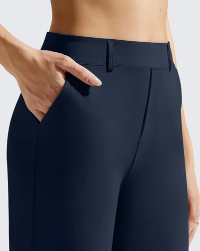 Vista 2 de G4Free EverGoing - Pantalones de vestir de pierna ancha para mujer con Azul marino oscuro