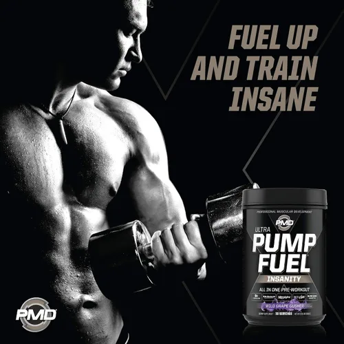 Vista 3 de PMD Sports Ultra Pump Fuel Insanity - Pre entrenamiento - Grape Gusher (30 porciones) Sports Omega Cuts Elite Thermogenic Fat Burner