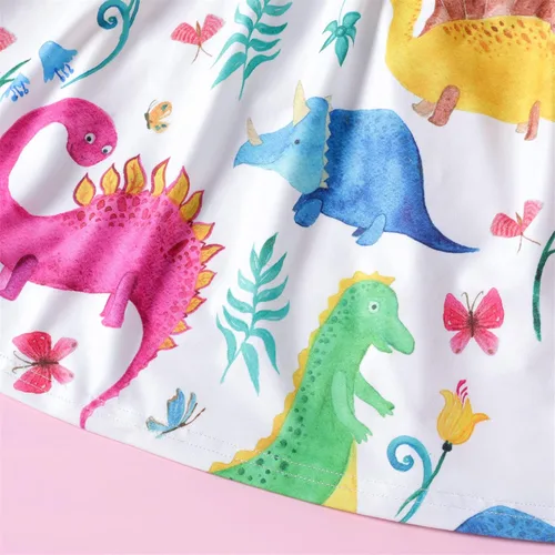 Vista 3 de PATPAT Toddler & Baby Girl Dresses Sleeveless Dinosaur & Ruffled Bowknot Tank Dresses for Kids, 18-24 Months to 5-6 Years