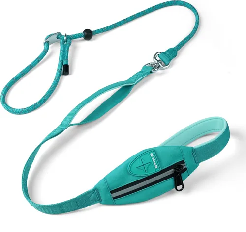 Vista 16 de Correa antideslizante para perro, correa y collar de entrenamiento resistente sin tirones con antienredos, mango acolchado e hilo reflectante