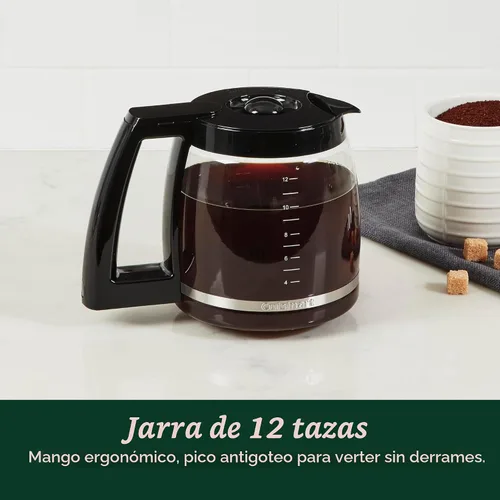 Vista 4 de Cafetera Cuisinart Brew Central de 12 tazas, acero inoxidable negro, DCC-1200BKSNAS