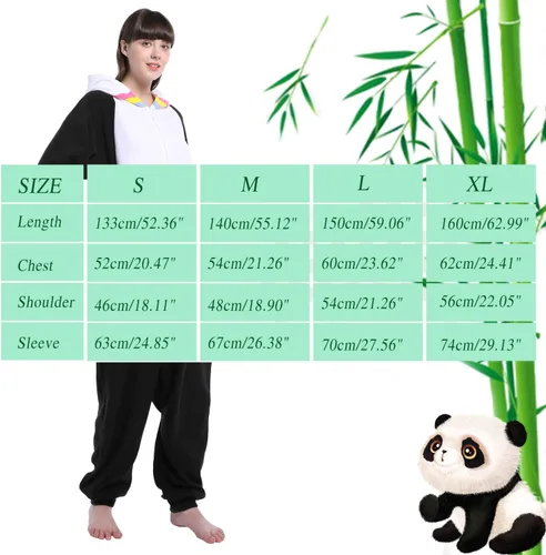 Vista 7 de Pijama de una pieza de panda para adultos, disfraz de Halloween, disfraz de Navidad, ropa de descanso