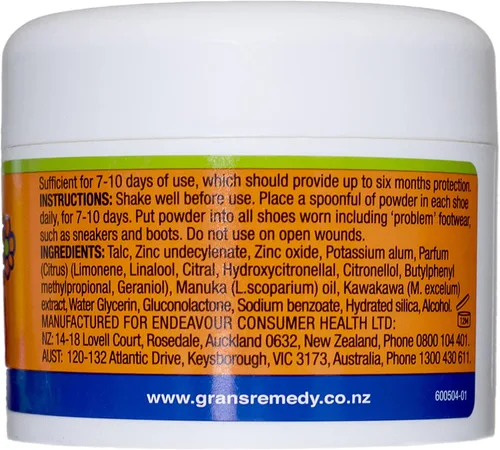 Vista 3 de Gran's Remedy Desodorizante natural para zapatos y eliminador de olores en polvo, absorbe el sudor y la humedad, neutraliza los olores malolientes