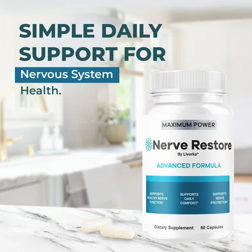 Vista 5 de (2 unidades) Nerve Restore - Cápsulas de fórmula avanzada para restaurar los nervios, fórmula natural premium, píldoras diarias NerveRestore que