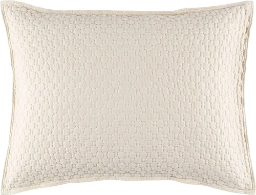 Vista 3 de Pine Cone Hill Lodi Alabaster Matelasse funda de almohada, tamaño estándar, patrón sólido color marfil