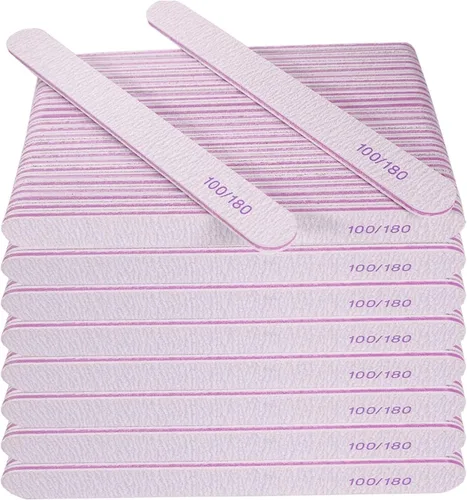 Vista 10 de Limas de uñas (25 piezas), lima de uñas de grano 100/180, tablero de esmeril a granel para uñas acrílicas y uñas naturales, limas para uñas