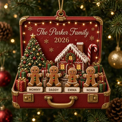 Vista 12 de Taza de Navidad personalizada con diseño de pan de jengibre 2026 Taza de crema_02