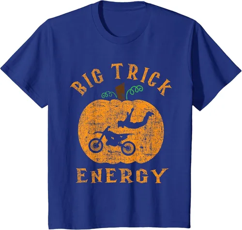 Vista 6 de Dirt Bike Motocross Halloween - Pumpkin Jack O Lantern T-Shirt Asphalt Grey