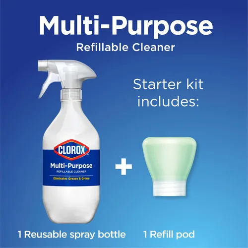 Vista 2 de Clorox Recambio de spray multiusos, esenciales para el hogar, 3 x 1.125fo repuestos concentrados