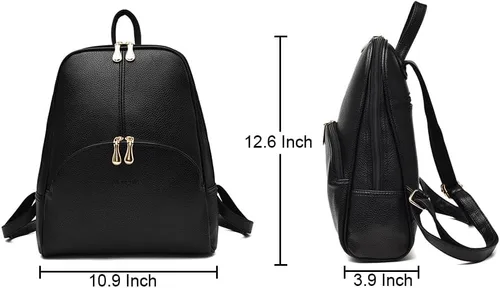 Vista 4 de Nevenka mochila informal estilo cartera de imitación cuero con cierre para mujer