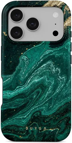 Vista 85 de BURGA - Funda p/teléfono compatible con iPhone 13 Pro, carcasa rígida híbrida de 2 capas + Funda protectora de silicona, almendras latte a lunares