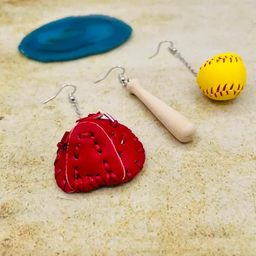 Vista 4 de Pendientes de sóftbol para mujer, joyería de sóftbol para mamás, regalos de sóftbol para niñas, regalos de equipo de sóftbol, joyería de softbol