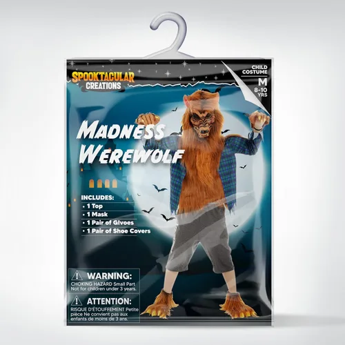 Vista 7 de Spooktacular Creations Disfraz unisex de hombre lobo para niños, fiesta de Halloween