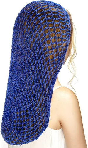 Vista 4 de Waydress 3 piezas de malla de ganchillo para el pelo de rayón de punto de redecilla de 20 pulgadas, gorro de dormir de ganchillo para mujer, pelo