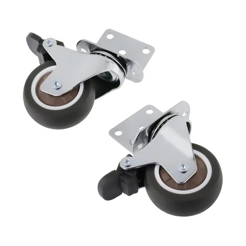 Vista 3 de Semetall Ruedas de montaje lateral de 2 pulgadas, ruedas silenciosas de goma en forma de L de 600 libras, ruedas giratorias de 360 grados