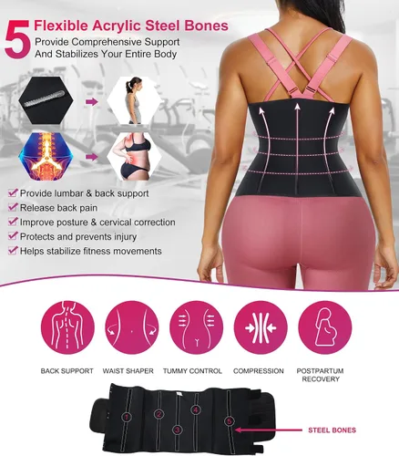 Vista 4 de TrainingGirl - Cinturón para entrenamiento de cintura para mujer