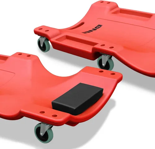 Vista 4 de DNA Motoring Enredadera automotriz de plástico ABS resistente y Torin TR6300 acolchado mecánico Rolling Shop Seat