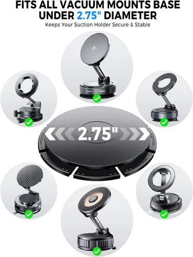 Vista 3 de eSamcore Almohadilla adhesiva para tablero de instrumentos de 2.75 pulgadas para soporte magnético de teléfono con succión al vacío, disco