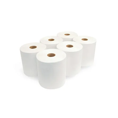 Vista 2 de Rollo de toallas Hardwound, 7 9/10" X 800ft, Blanco, 6 Rollos/cartón