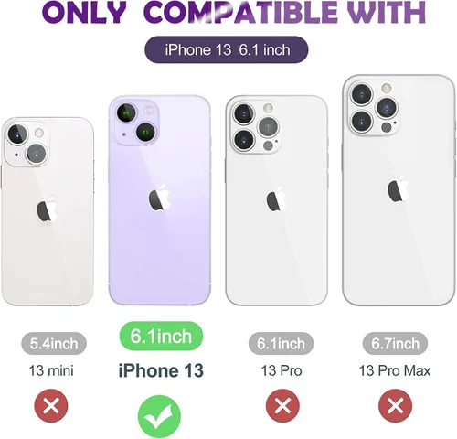 Vista 2 de Compatible con iPhone 13 Funda magnética con purpurina, bonita funda transparente chapada de lujo, compatible con MagSafe para mujeres y niñas