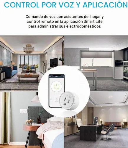 Vista 5 de KTMC Paquete de 4 enchufes inteligentes, compatible con Alexa y Google Home, no requiere concentrador, control remoto, certificado ETL