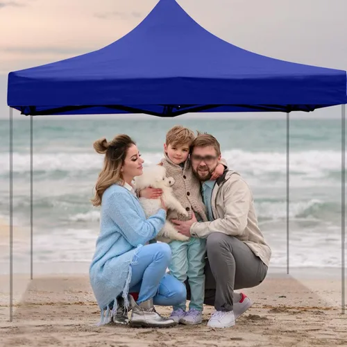 Vista 4 de Toldo de repuesto de 6 x 6 pies, tienda de campaña desplegable para uso comercial, instantáneo, al aire libre, portátil, patio, césped, cenador, Azul