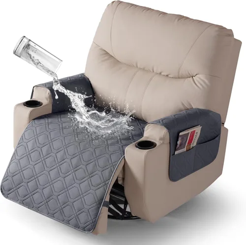 Vista 8 de VANSOFY - Fundas de asiento 100% impermeables para sillas reclinables, color azul, 22 pulgadas Azuree